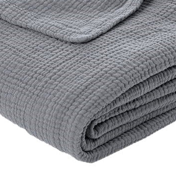 Popeye Charcoal Grey Cotton Muslin Blanket