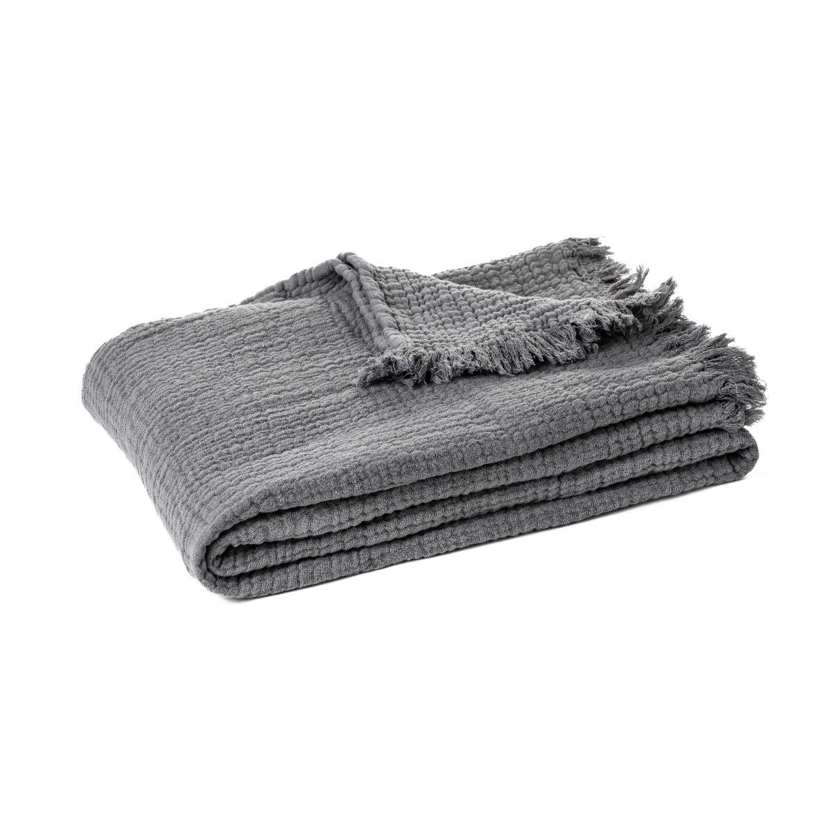 Popeye Charcoal Grey Cotton Muslin throw