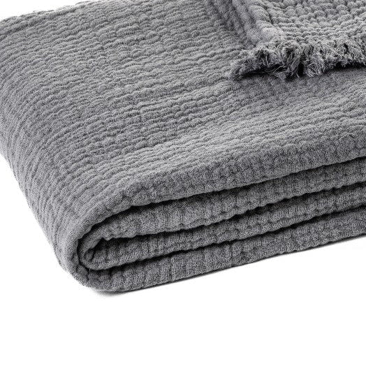 Popeye Charcoal Grey Cotton Muslin throw