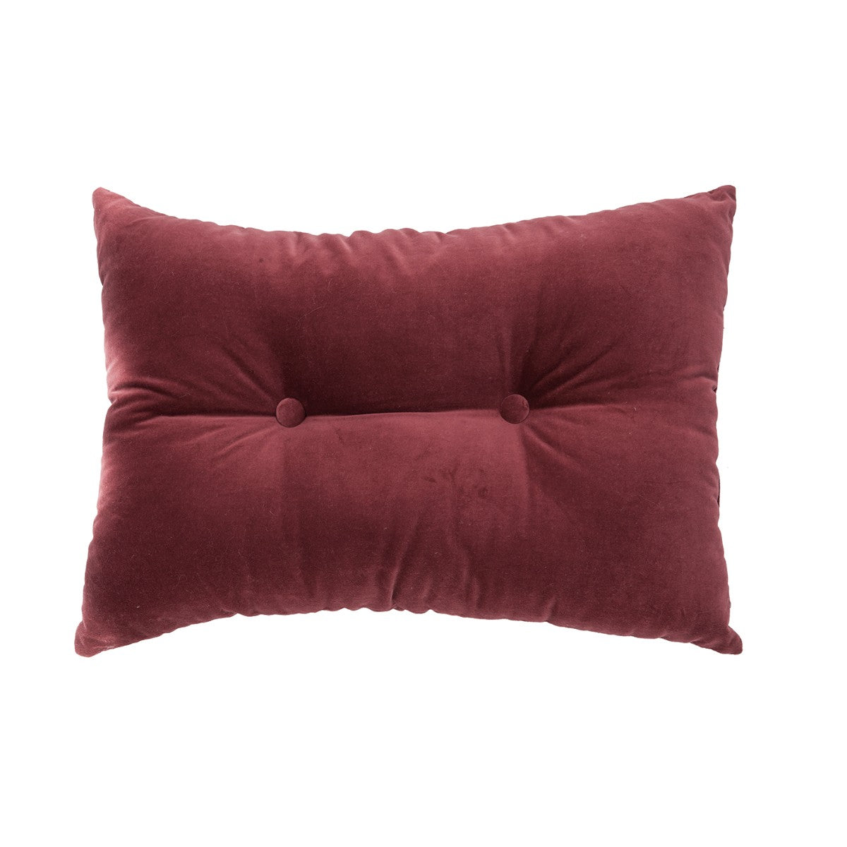 Coussin rectangulaire en velours bourgogne Riad