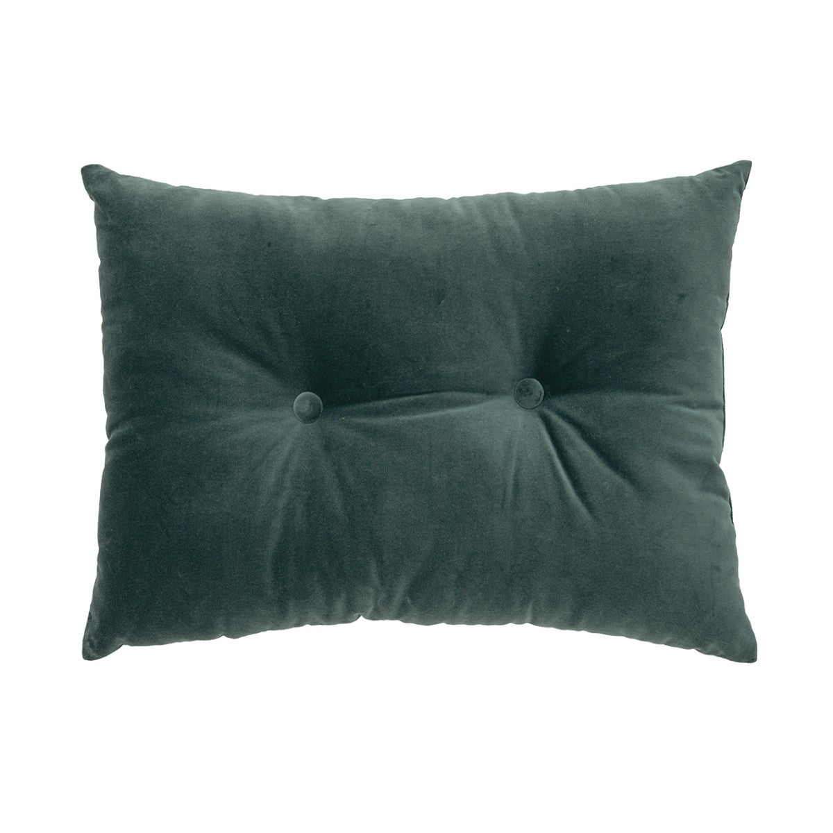 Coussin rectangulaire en velours vert foncé Riad