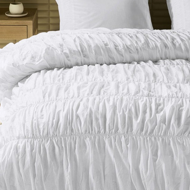 Housse de couette blanche romantique Ruffle