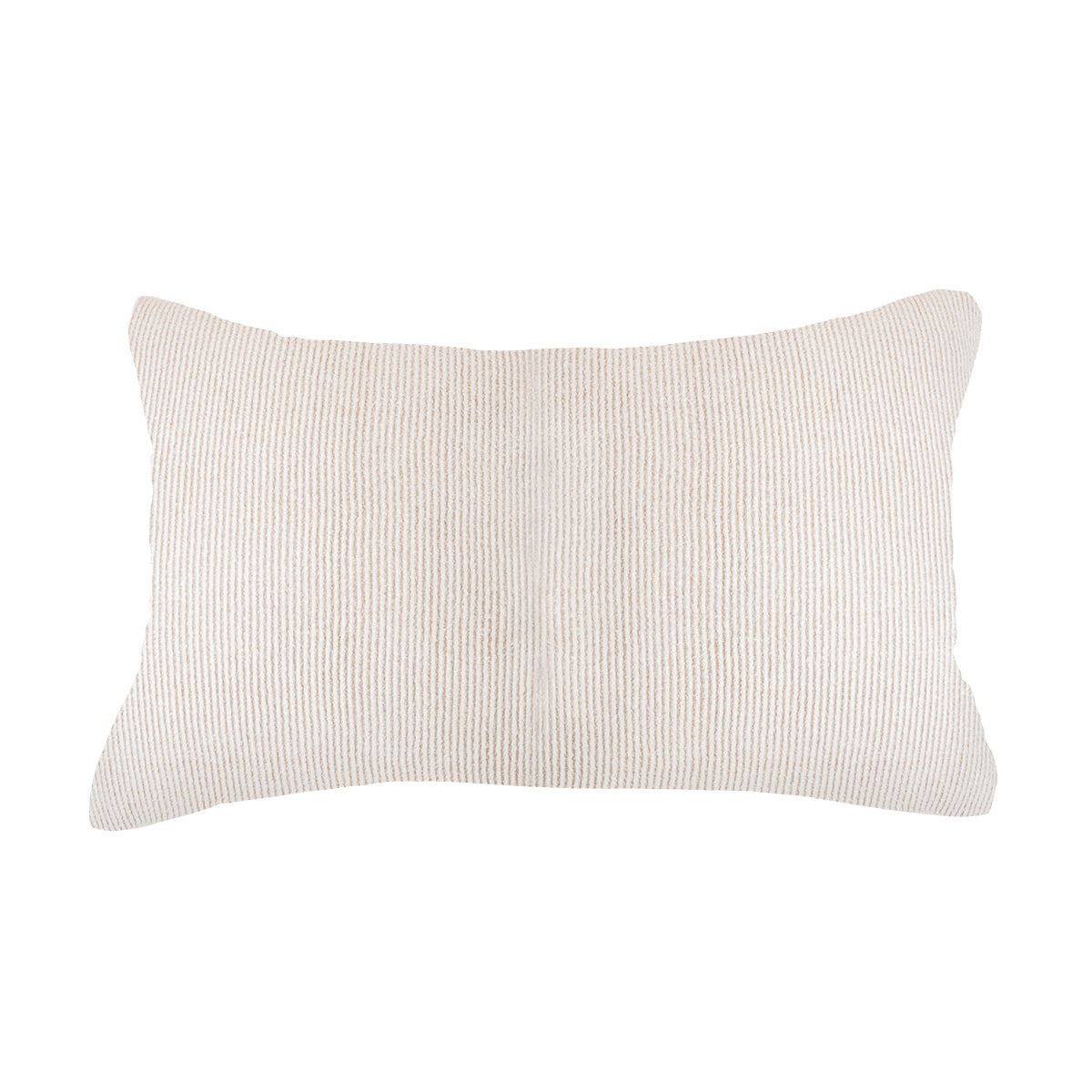 Softy cream and beige striped oblong decorative pillow