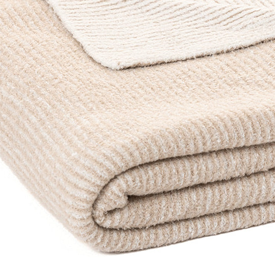 Softy cream and beige striped blanket