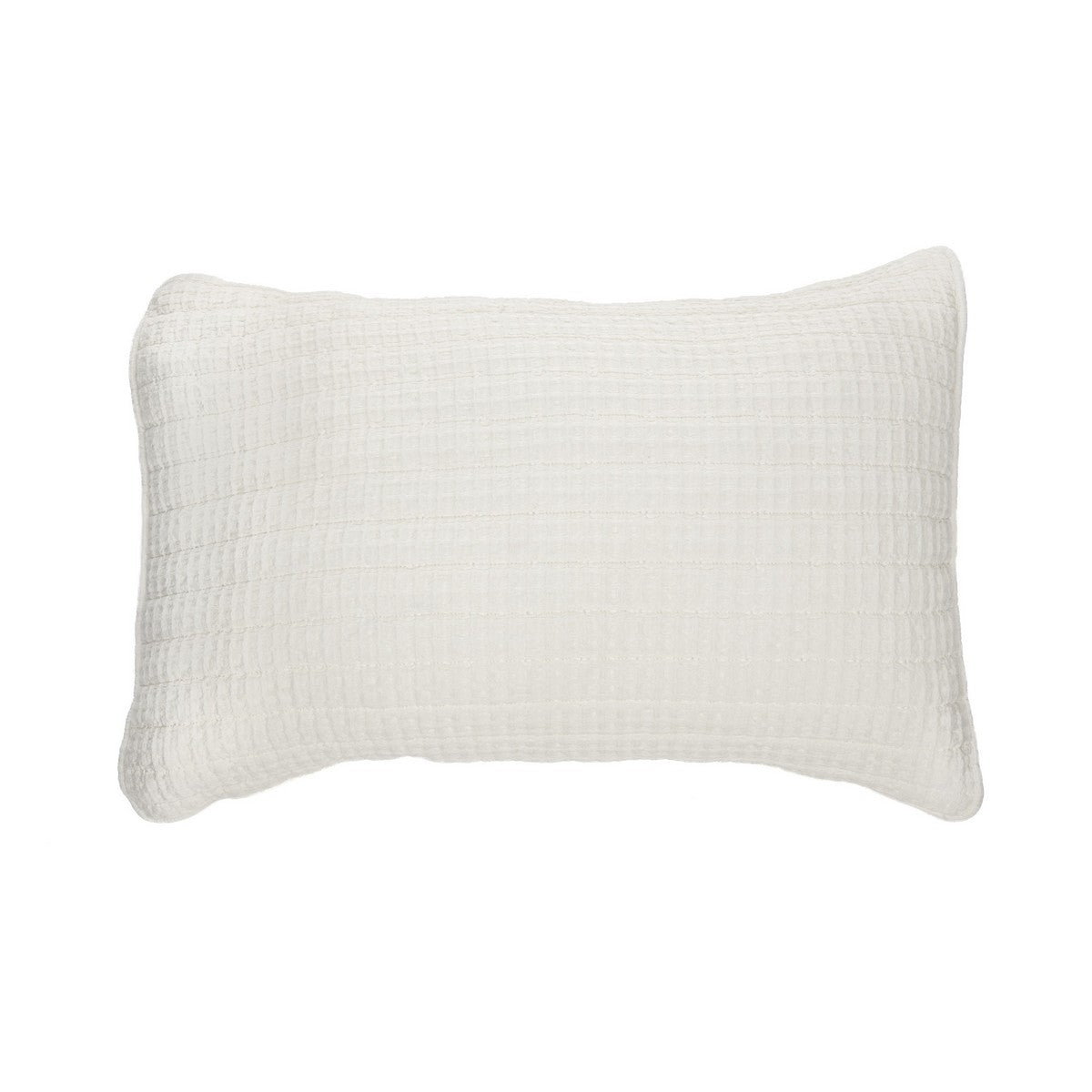 Cache oreiller crème en coton gaufré Spirit