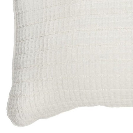 Cache oreiller crème en coton gaufré Spirit