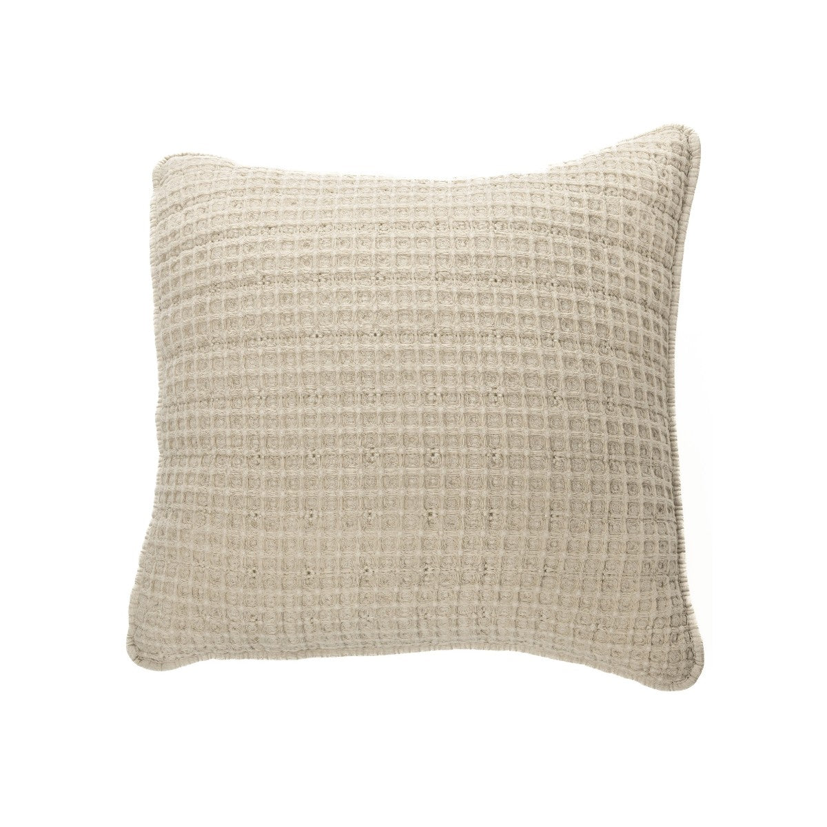 Cache oreiller européen naturel en coton gaufré Spirit