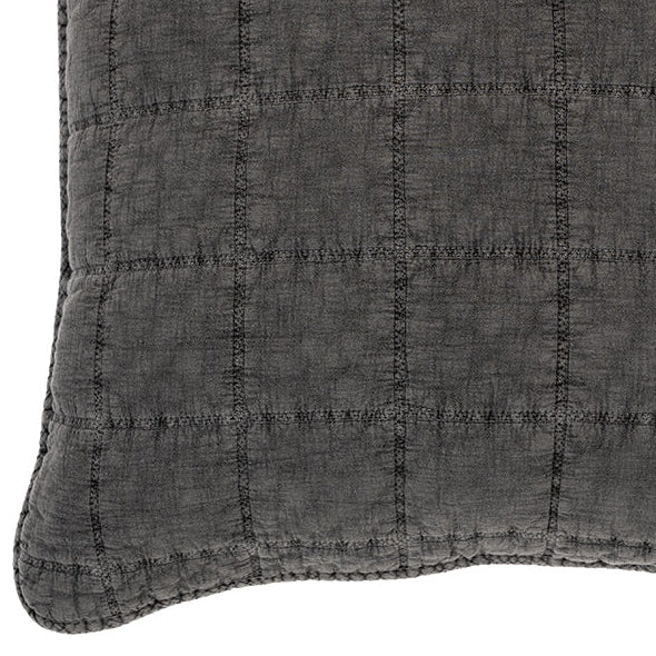 Sweet charcoal stitched decorative pillow cover