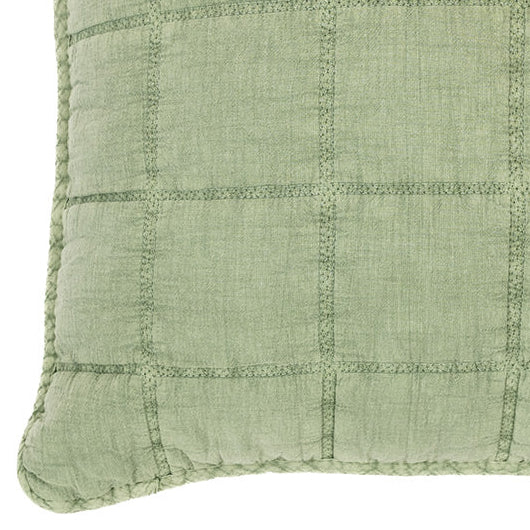 Sweet green stitched decorative pillow cover