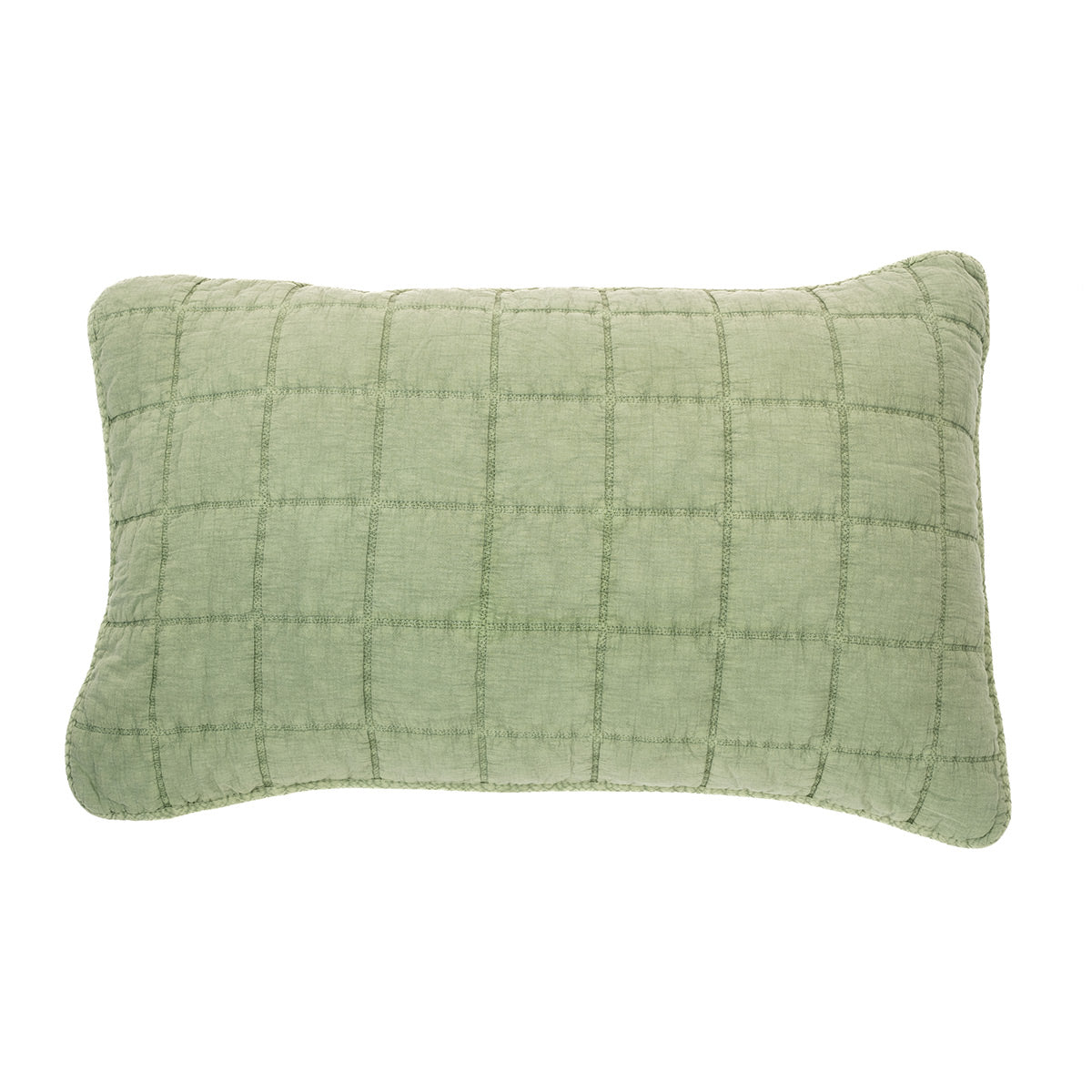 Sweet green stitched pillow sham