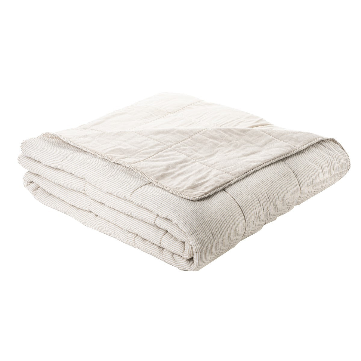 Tagliatelle natural striped reversible quilt