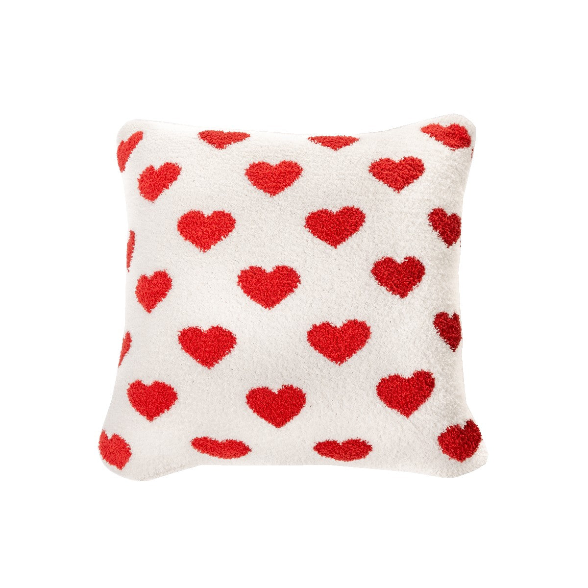 Coussin naturel à coeur rouge Tenderness