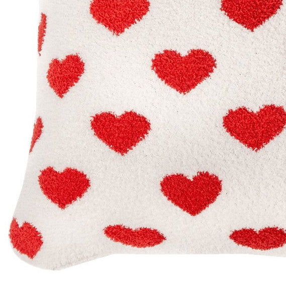 Tenderness natural decorative pillow with red heart 