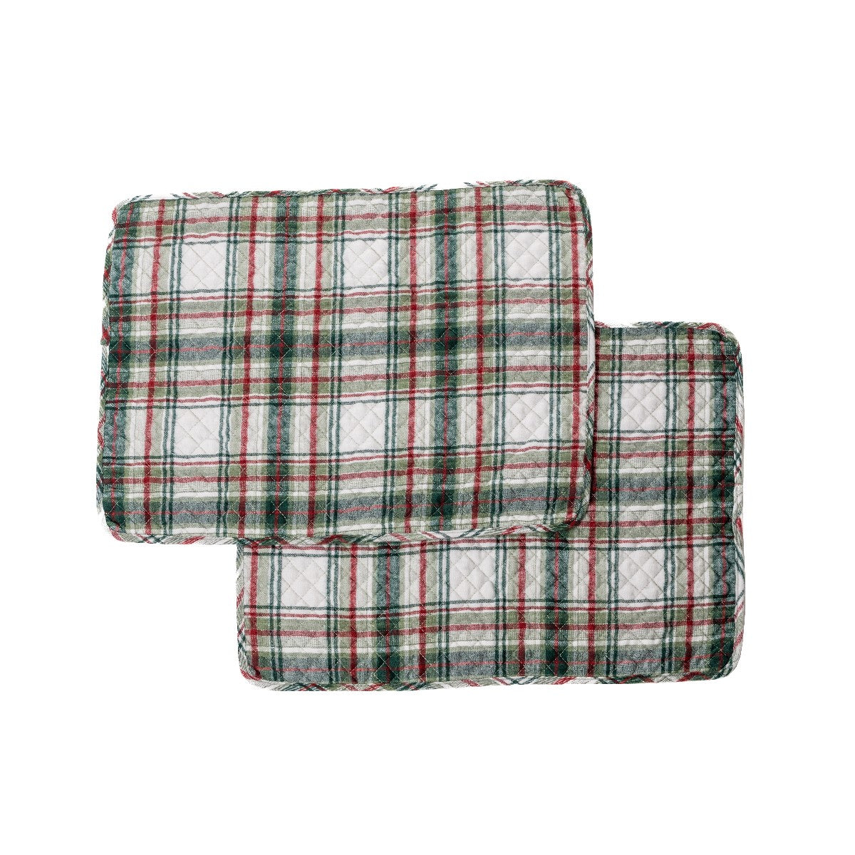 Napperons à carreaux vert et rouge Woody