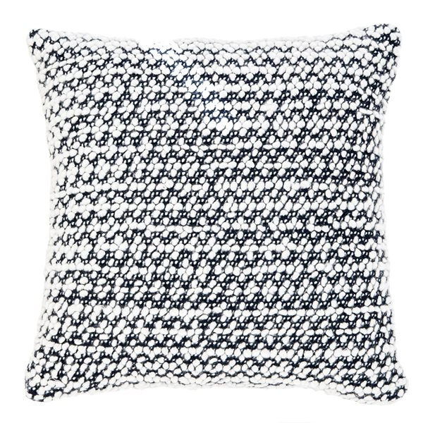 Ditalini black knit decorative pillow 