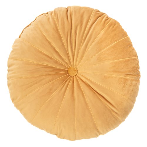 Coussin rond moutarde Mandarin